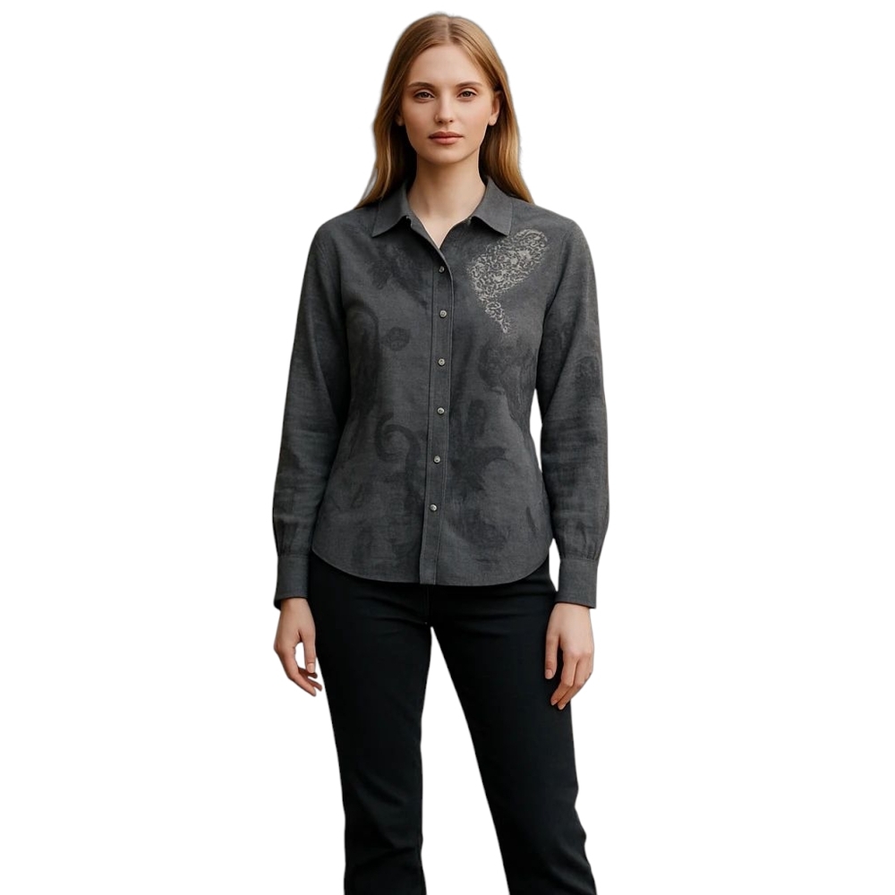 Brooks & Dunn Panhandle Slim Pearl Button Up Womens Medium Embroidery Western